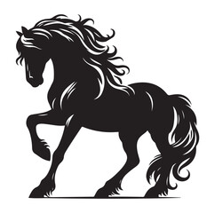 Obraz premium Horse vector silhouette design, isolated white background.