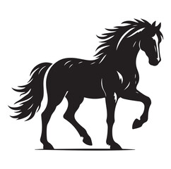 Obraz premium Horse vector silhouette design, isolated white background.