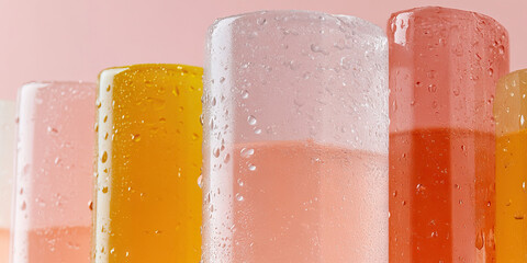 Fototapeta premium Condensation on Translucent Liquid-Filled Cylinders