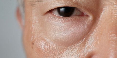 Fototapeta premium Close-up Photograph of a Man's Eye and Facial Skin