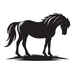 Horse vector silhouette design, isolated white background.