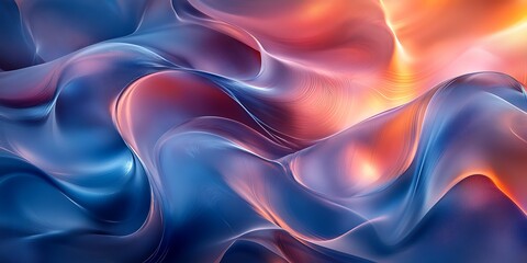 Obraz premium Abstract swirling blue and orange waves (1)