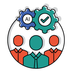 Job Applicants Ai Vector Illustration Icon design