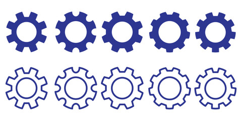 Obraz premium Gear icon set, gear wheel icons collection. Cogwheel vector icon. gear settings icons. settings icons. eps 888.