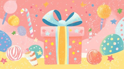Festive Gift Box in a Sweet Treat Wonderland