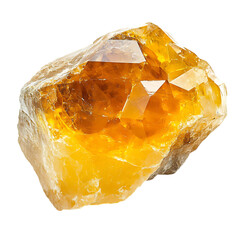 Polished Citrine Chunk Isolated on Transparent Background