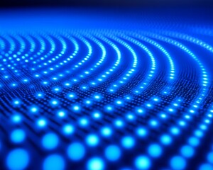 Obraz premium An abstract image showing an array of bright blue dots