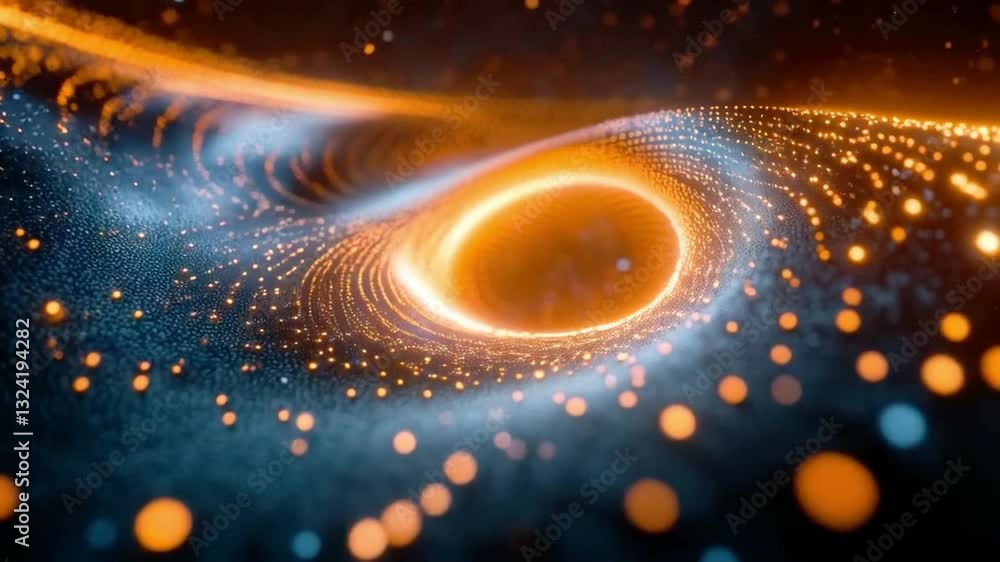 Poster This artwork portrays the fascinating principles of quantum mechanics, illustrating the concepts of superposition, entanglement, and coherence in a dynamic cosmic environment full of vibrant colors.