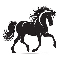 Horse vector silhouette design, isolated white background.