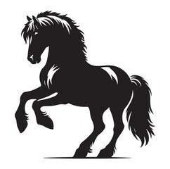 Horse vector silhouette design, isolated white background.