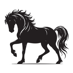 Horse vector silhouette design, isolated white background.