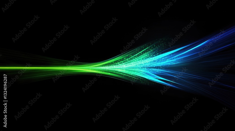 Poster futuristic data streams converging into a singular nexus