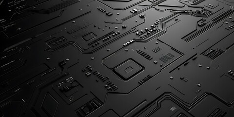Dark circuit board texture close-up