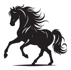 Obraz premium Horse vector silhouette design, isolated white background.