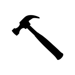 Old claw hammer silhouette vector flat illustration design on white background.