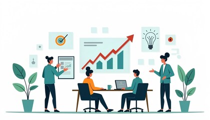 business team with graph