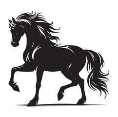 Obraz premium Horse vector silhouette design, isolated white background.