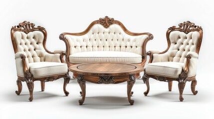 Classic furniture isolated on white background