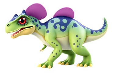 Obraz premium dilophosaurus in 3d cartoon style illustration