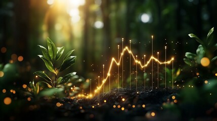 Financial Growth Business Success Winner, Business Success Winner with Animated Financial Graph and Futuristic UI Animated Financial Graph , business success winner, animated financial growth graph