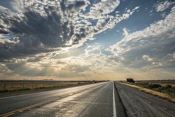 Fototapeta premium road in the sunset