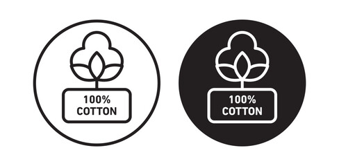 100% cotton icon pack in flat and thin liner vectors graphic for ui designs