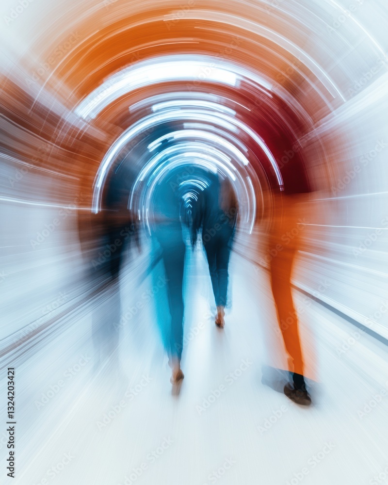 Poster dynamic healthcare innovation blurred motion professionals collaborating in high-performance medical