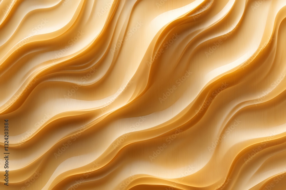 Poster smooth, undulating golden waves create a luxurious and elegant visual texture, perfect for backgroun