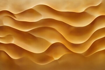 Obraz premium Wavy sand dunes bathed in golden light create a mesmerizing natural pattern, showcasing the beauty and tranquility of the desert landscape