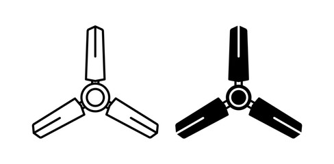 Ceiling Fan icon pack in flat and thin liner vectors graphic for ui designs