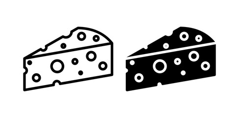 Cheese icon pack in flat and thin liner vectors graphic for ui designs