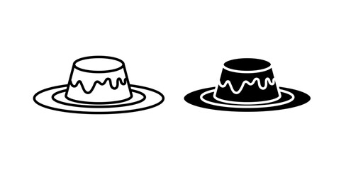 Custard pudding icon pack in flat and thin liner vectors graphic for ui designs