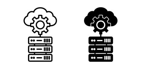 dedicated server icon pack in flat and thin liner vectors graphic for ui designs