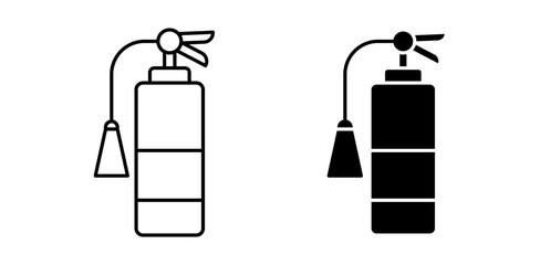 Fire extinguisher icon pack in flat and thin liner vectors graphic for ui designs