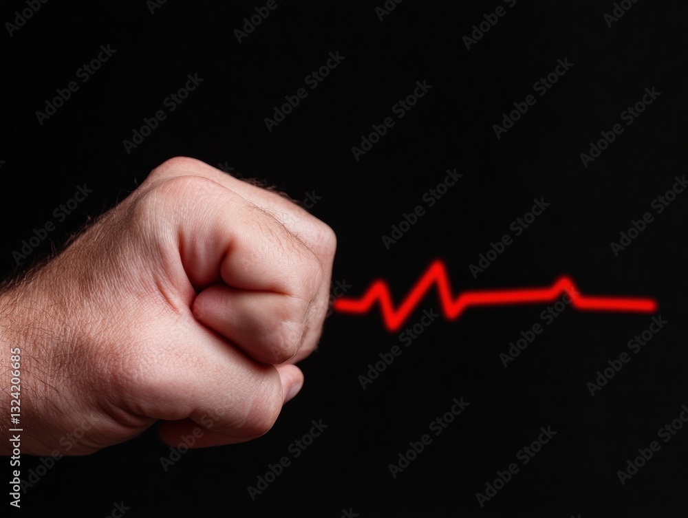 Poster digital health revolution minimalist heartbeat visualization with dynamic human interaction - cuttin