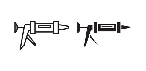 Glue gun icon pack in flat and thin liner vectors graphic for ui designs