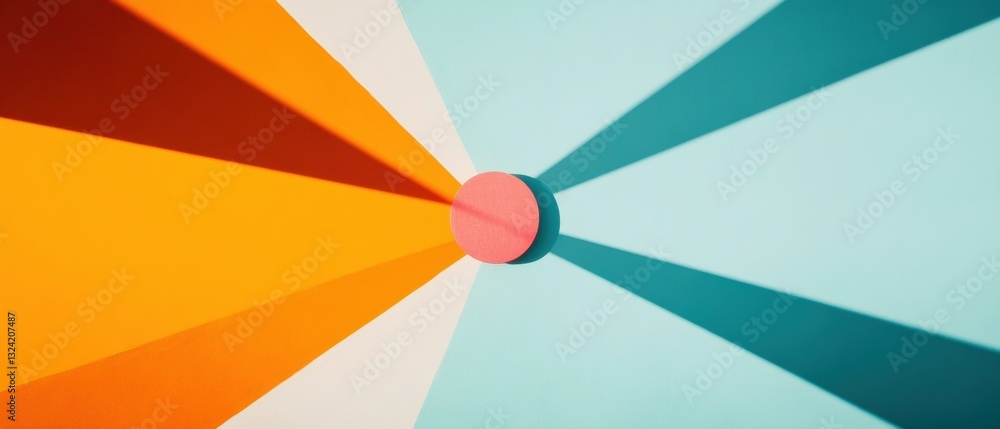 Poster retro geometric minimalism abstract radial gradient design showcasing modern digital art trends in s