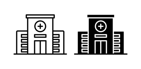 Hospital icon pack in flat and thin liner vectors graphic for ui designs