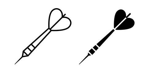 Hunting darts icon pack in flat and thin liner vectors graphic for ui designs