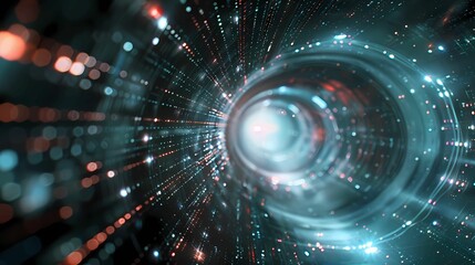 Obraz premium Quantum Data Streams. The Future of Digital Connectivity