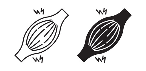 Muscle pain icon pack in flat and thin liner vectors graphic for ui designs