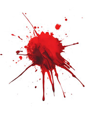 A large red blood splatter on a black background