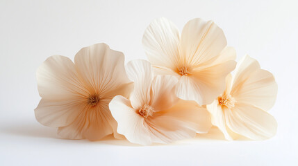 Obraz premium Close-up of a Delicate Minimal Flower Bundle on a Light Background