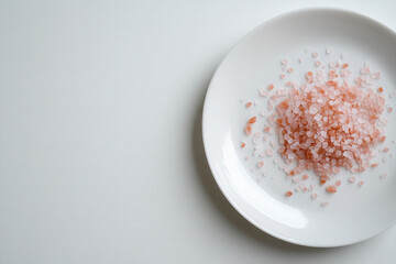 Harvesting himalayan pink salt natural mineral extraction remote location food photography minimalist setting top view culinary uses