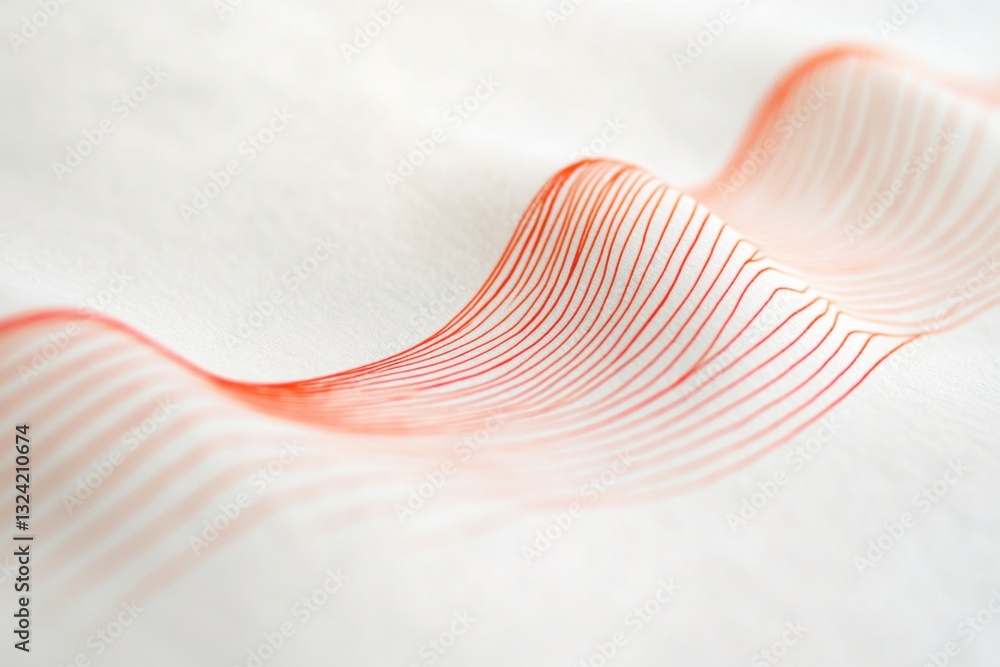 Poster this closeup photo shows a vivid red line drawn on a plain white sheet of paper graph chart showing 
