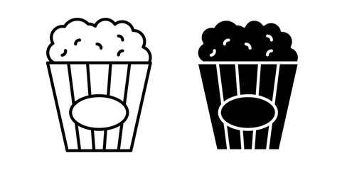 Popcorn icon pack in flat and thin liner vectors graphic for ui designs