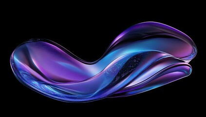 Modern glass-like 3D wave design with bi-color gradient effects for luxury product packaging visuals and tech presentation concepts.