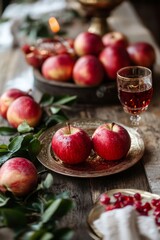Celebration of Rosh Hashanah with festive foods highlighting symbolism and traditions