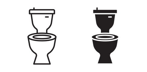 Toilet icon pack in flat and thin liner vectors graphic for ui designs