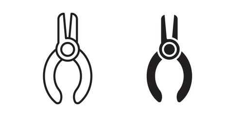 Wire cutter icon pack in flat and thin liner vectors graphic for ui designs